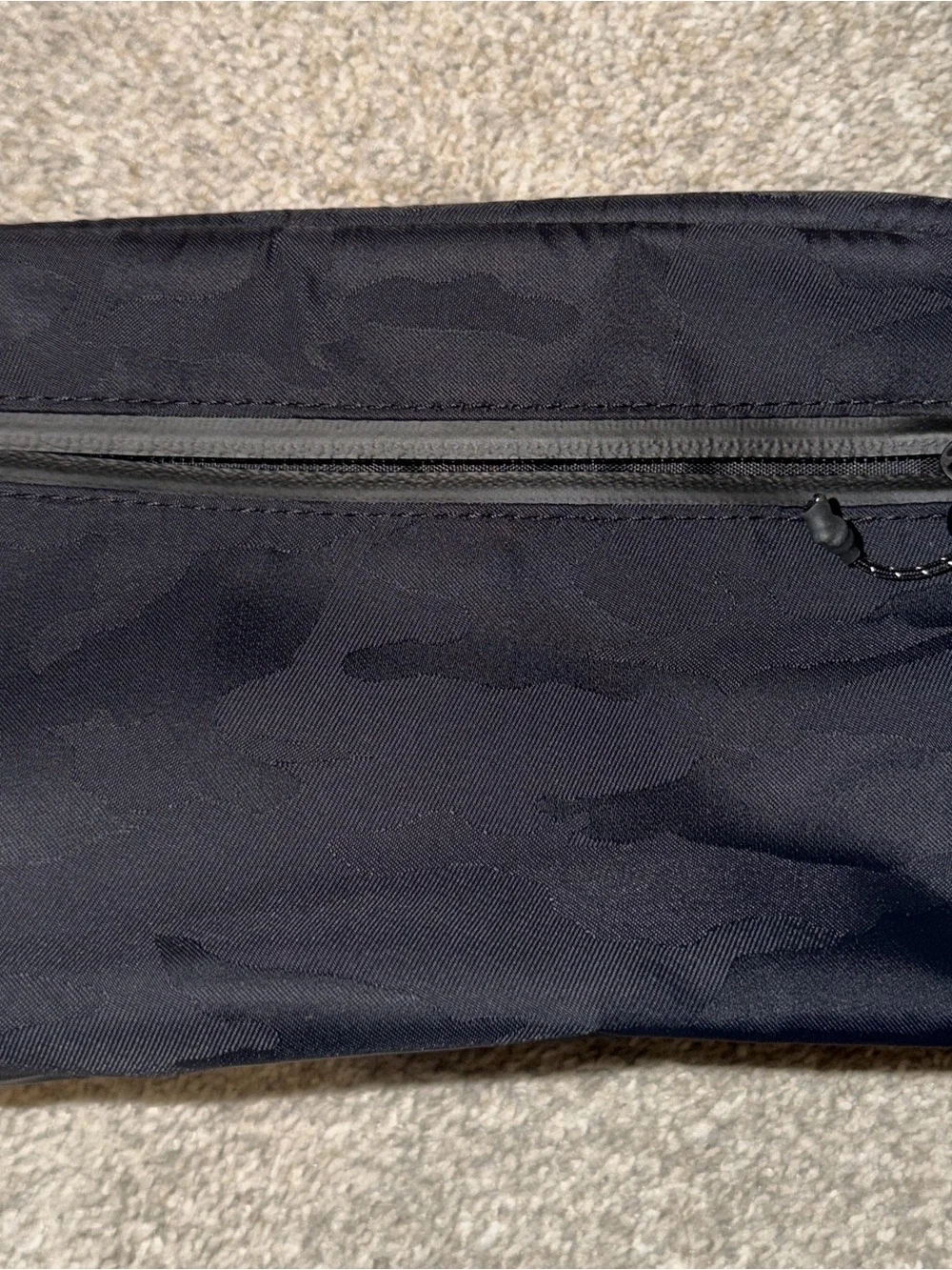 Athleta small toiletry black camo bag